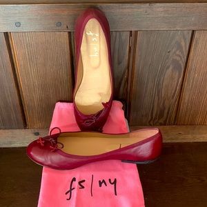 French Sole Oxblood Ballet Flats - Size 10 EUC
